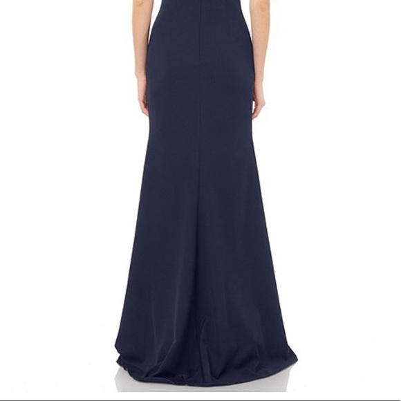 Carmen draped beaded evening gown mermaid dress - Picture 4 of 8